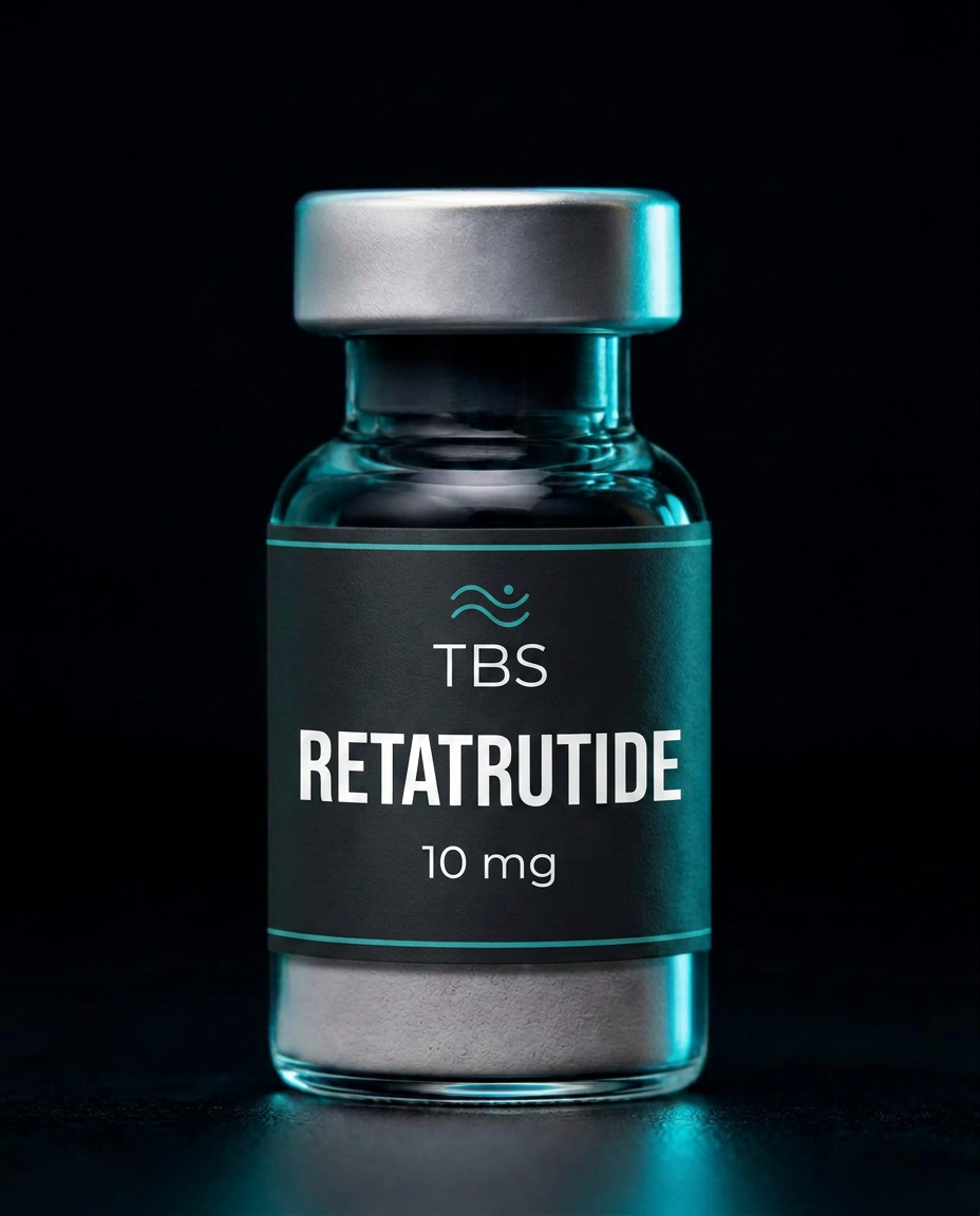 Retatrutide research peptide vial by Tides Biosciences